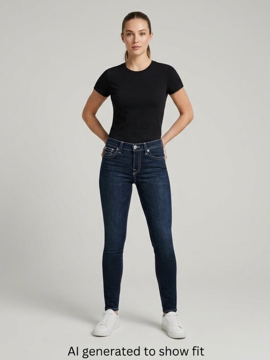 True Religion Denim - True Religion Dark Wash Skinny Jeans Flap Back Pockets Size 27